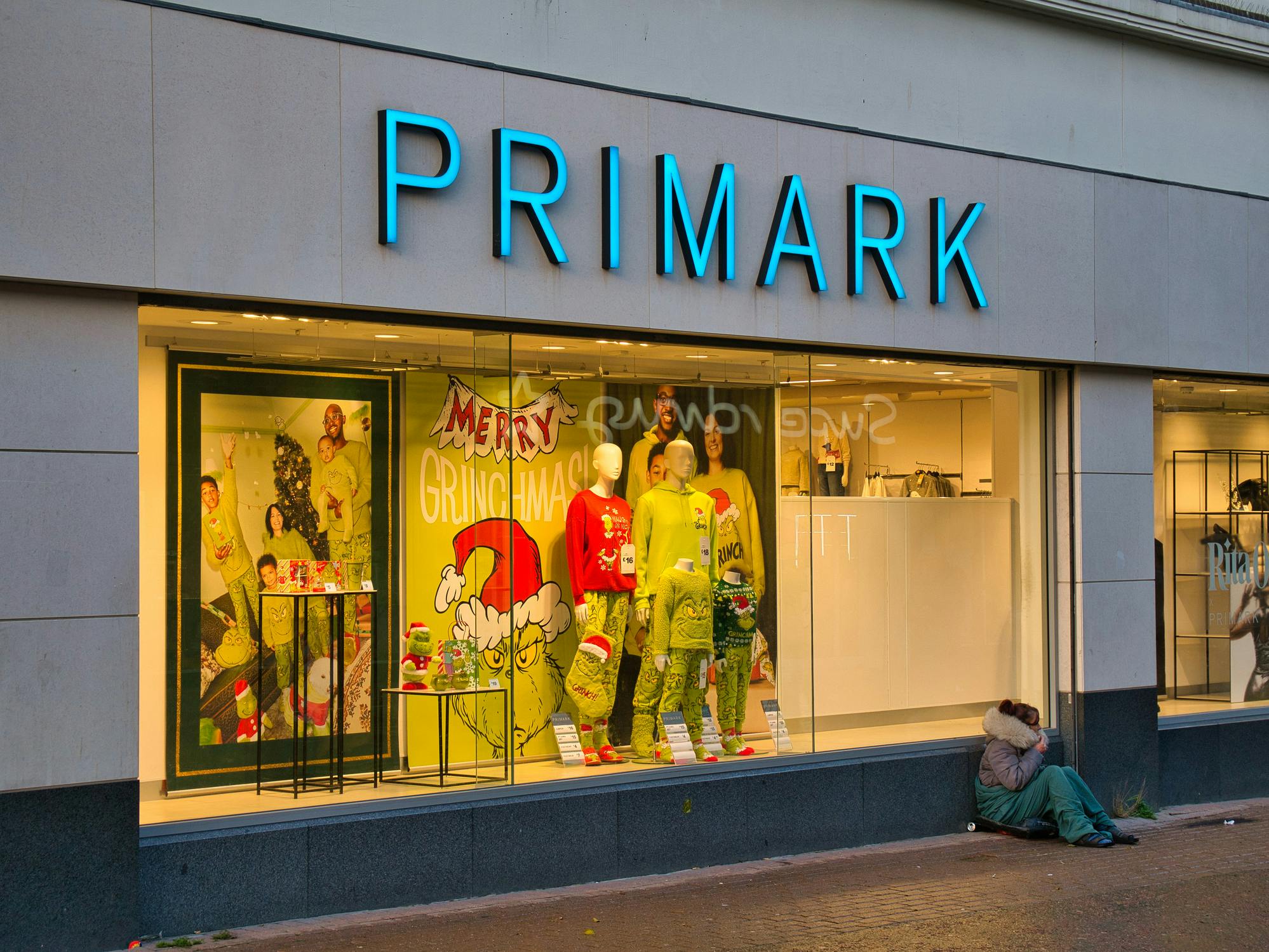 The frontage of a branch of discount clothing retailer Primark.