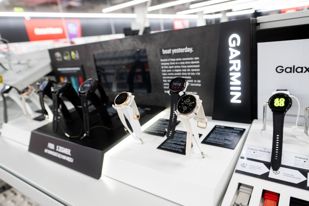 A Garmin smartwatch seen at the shopping mall in Gdansk...