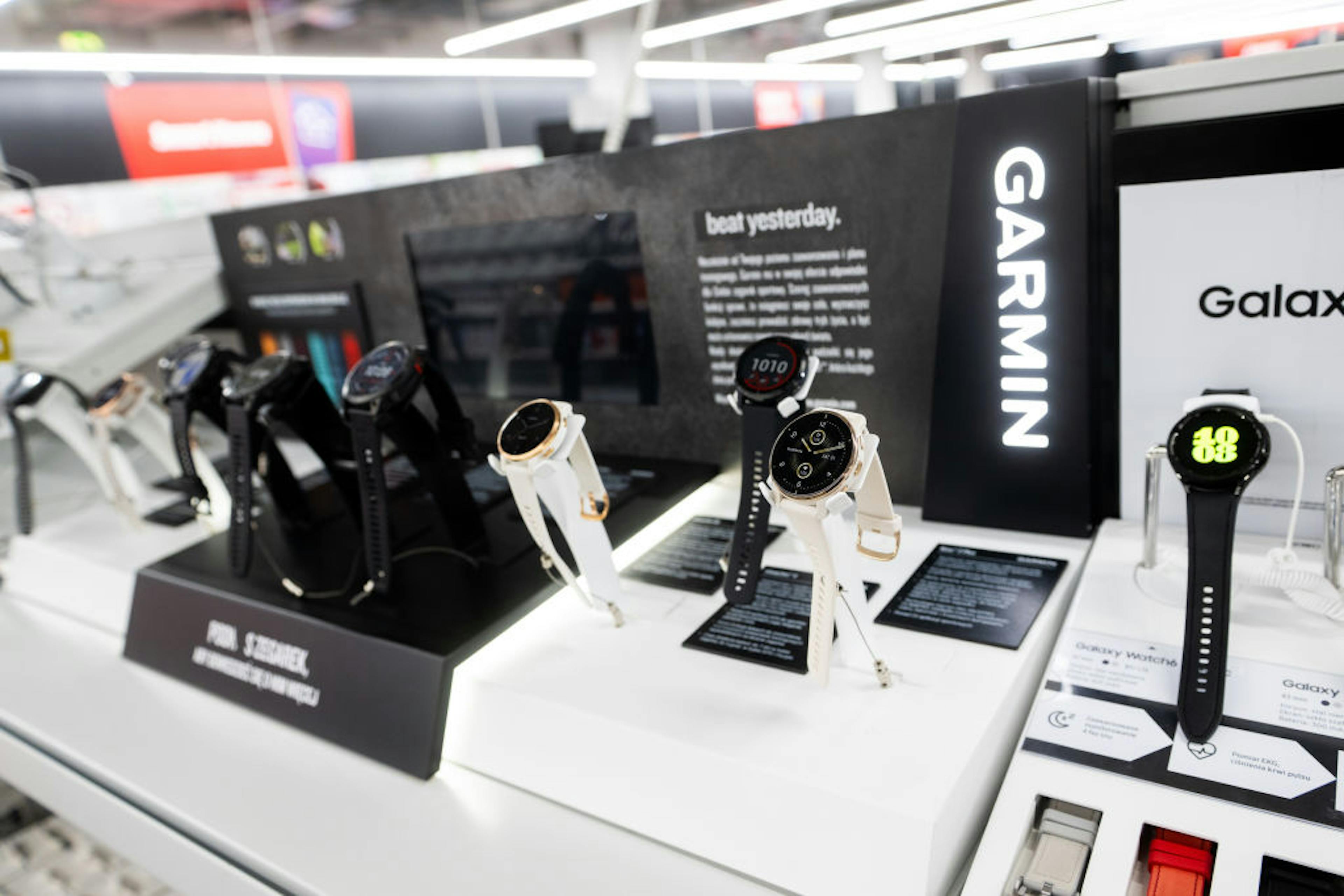 A Garmin smartwatch seen at the shopping mall in Gdansk...