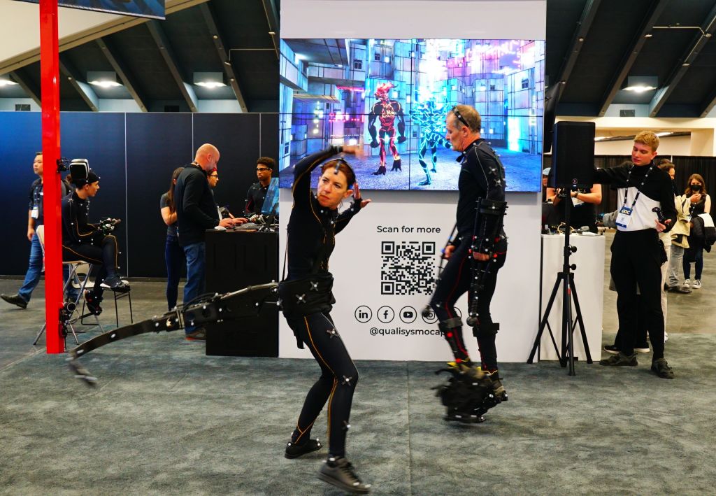 Motion capture performer at a game developers conference in San Francisco