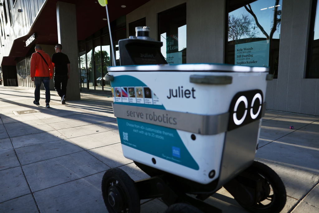 Serve delivery robot up close