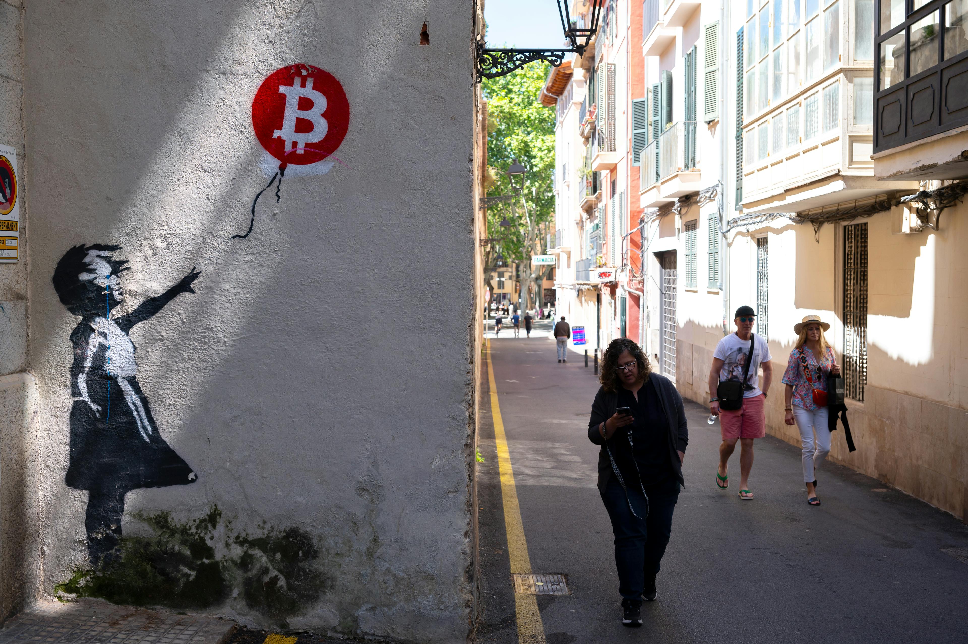 "Girl with bitcoin"