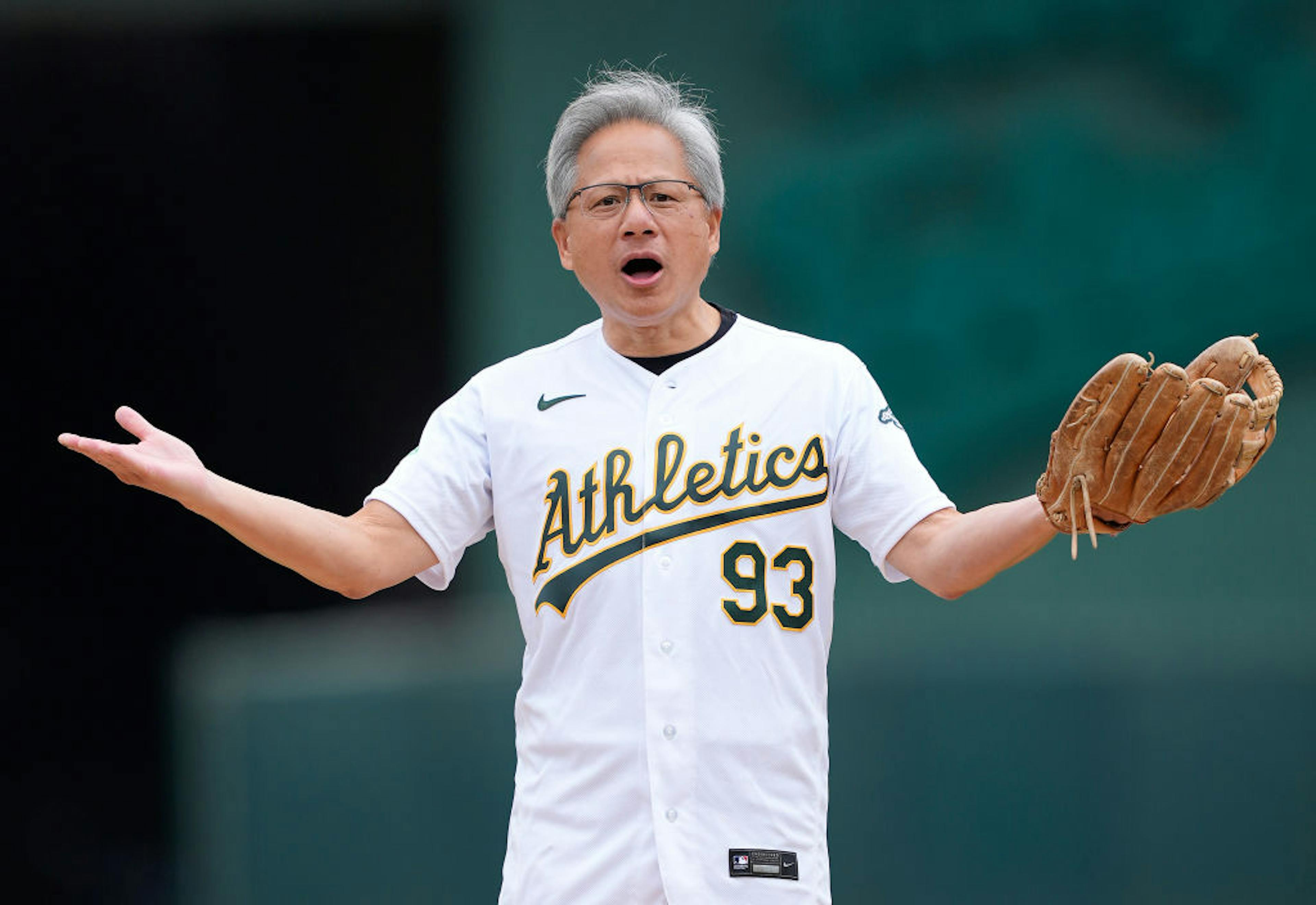 Jensen Huang CEO of Nvidia Houston Astros v Oakland Athletics