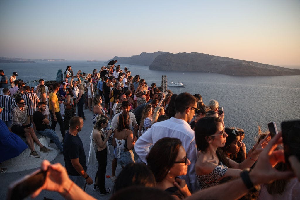 Santorini is swamped with thousands of tourists thumbnail