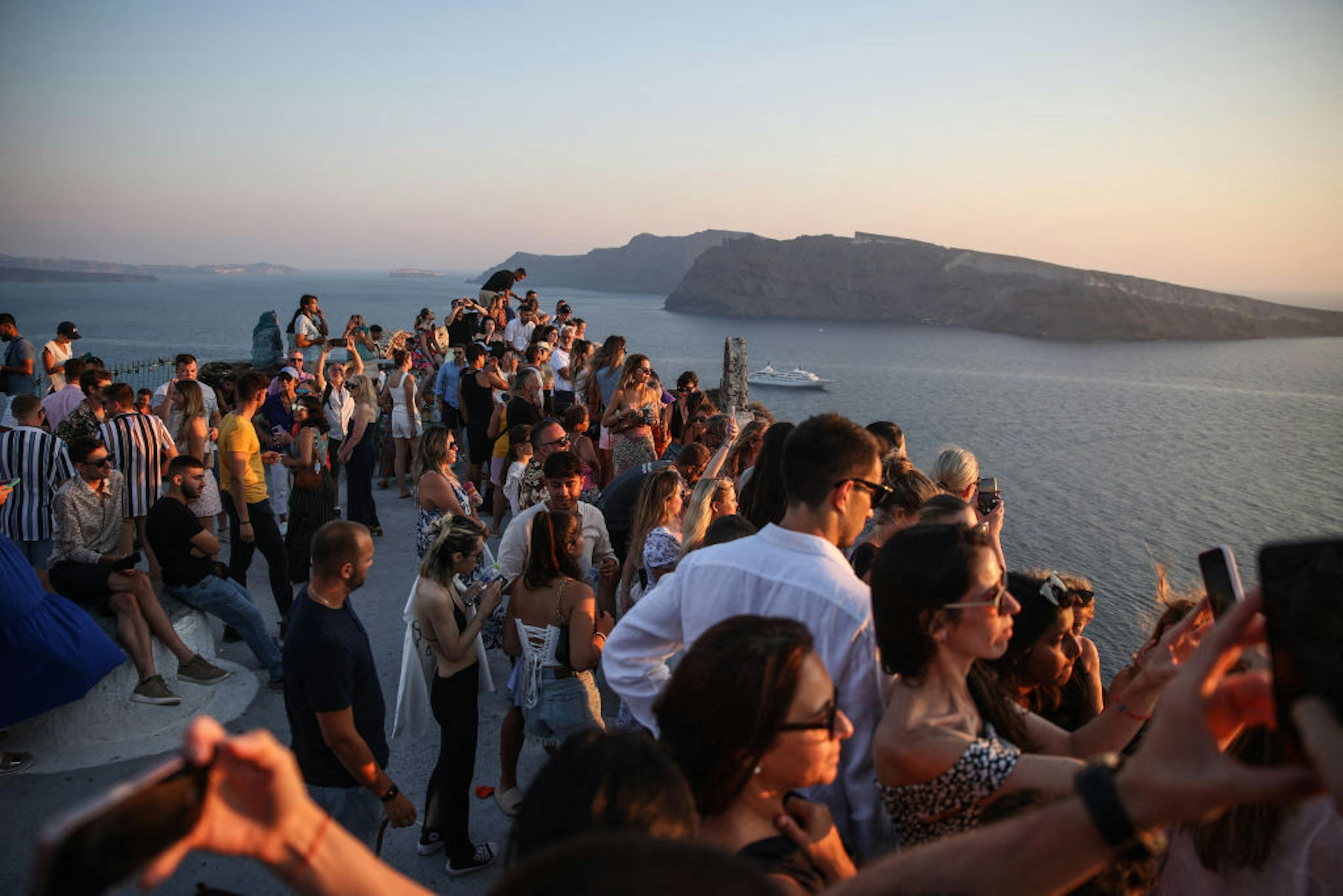 Santorini tourists