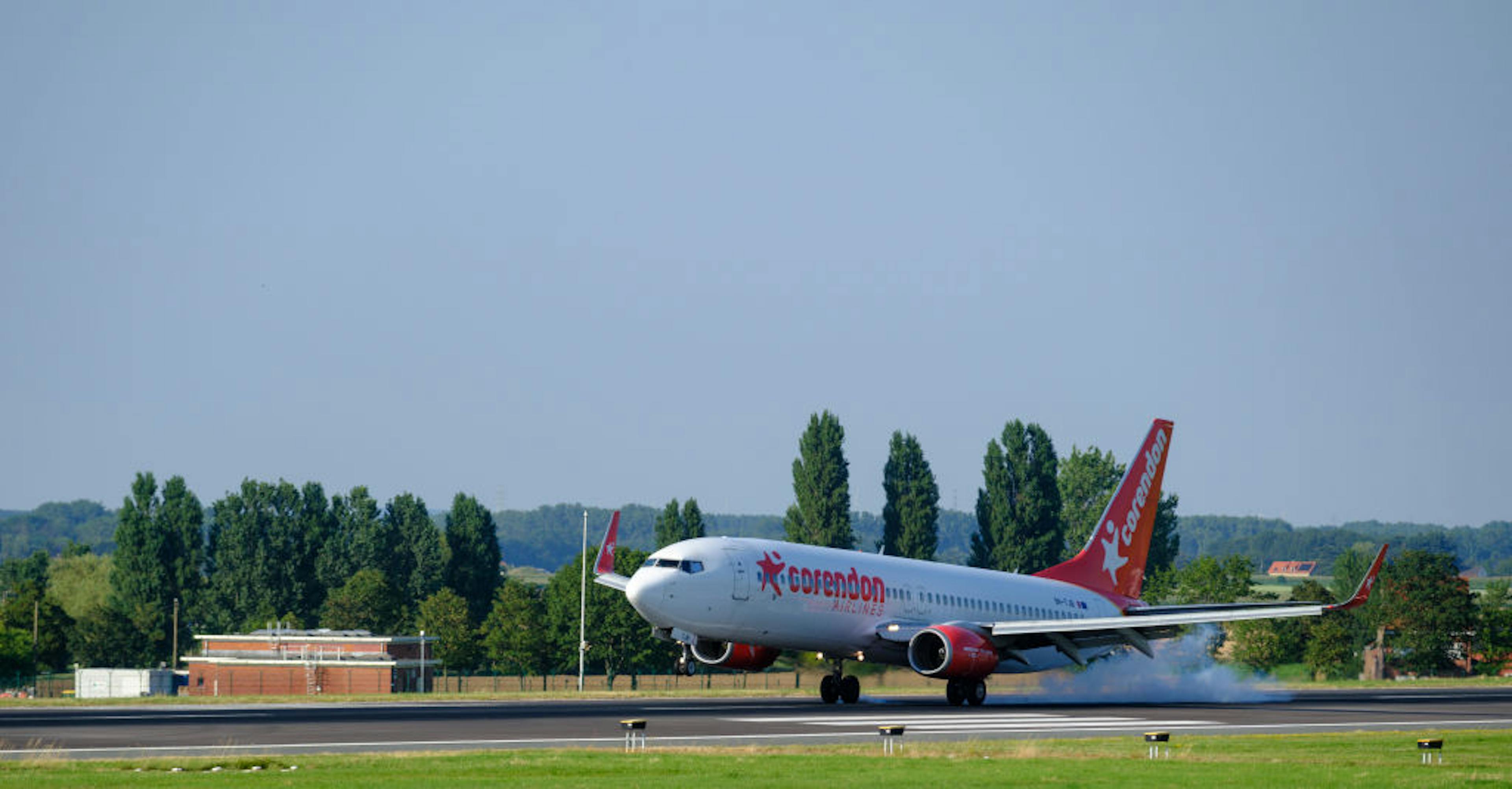 Plane Landing In Brussels-National Airport