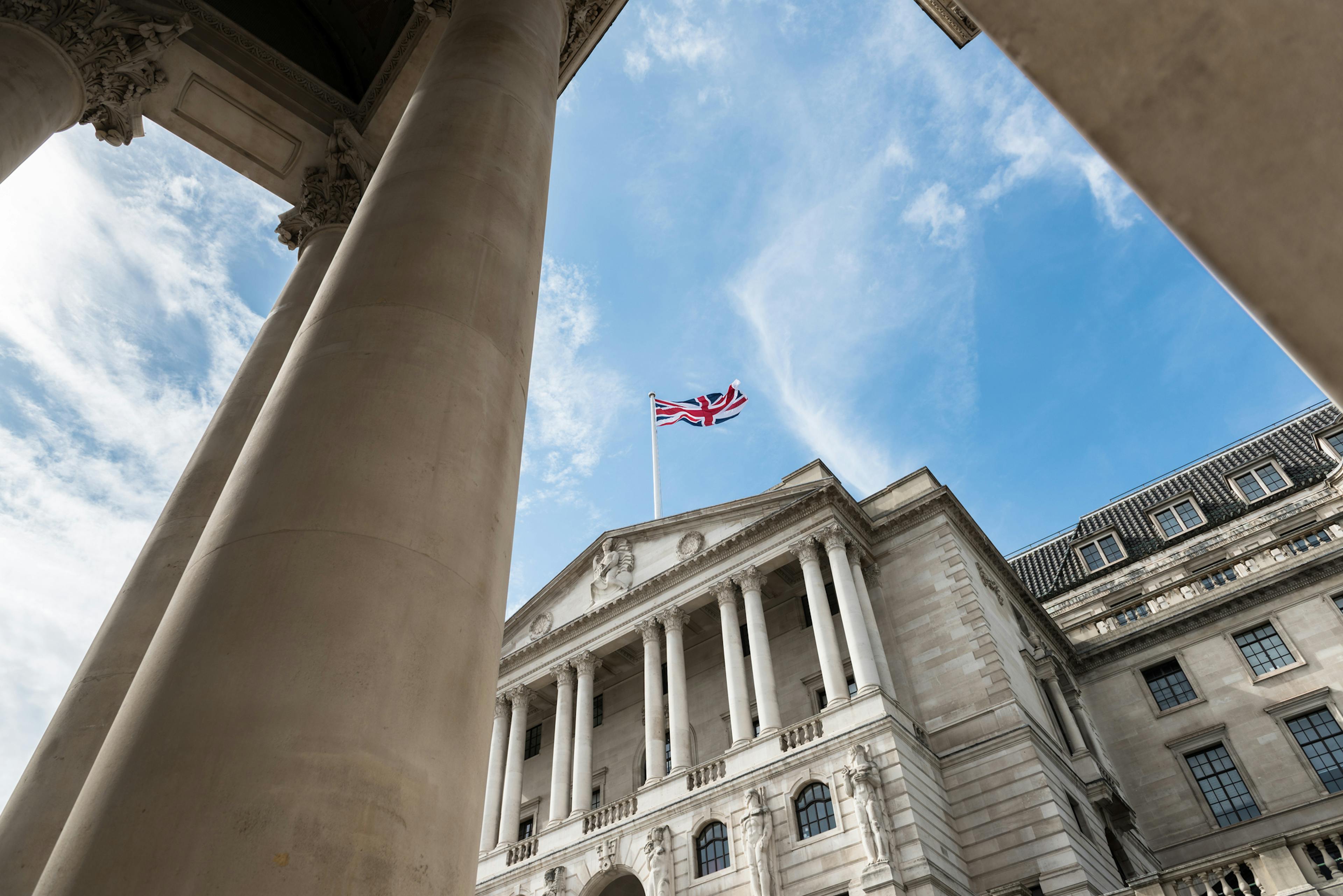Facade of The Bank of England, Threadneedle Street, City of London, UK