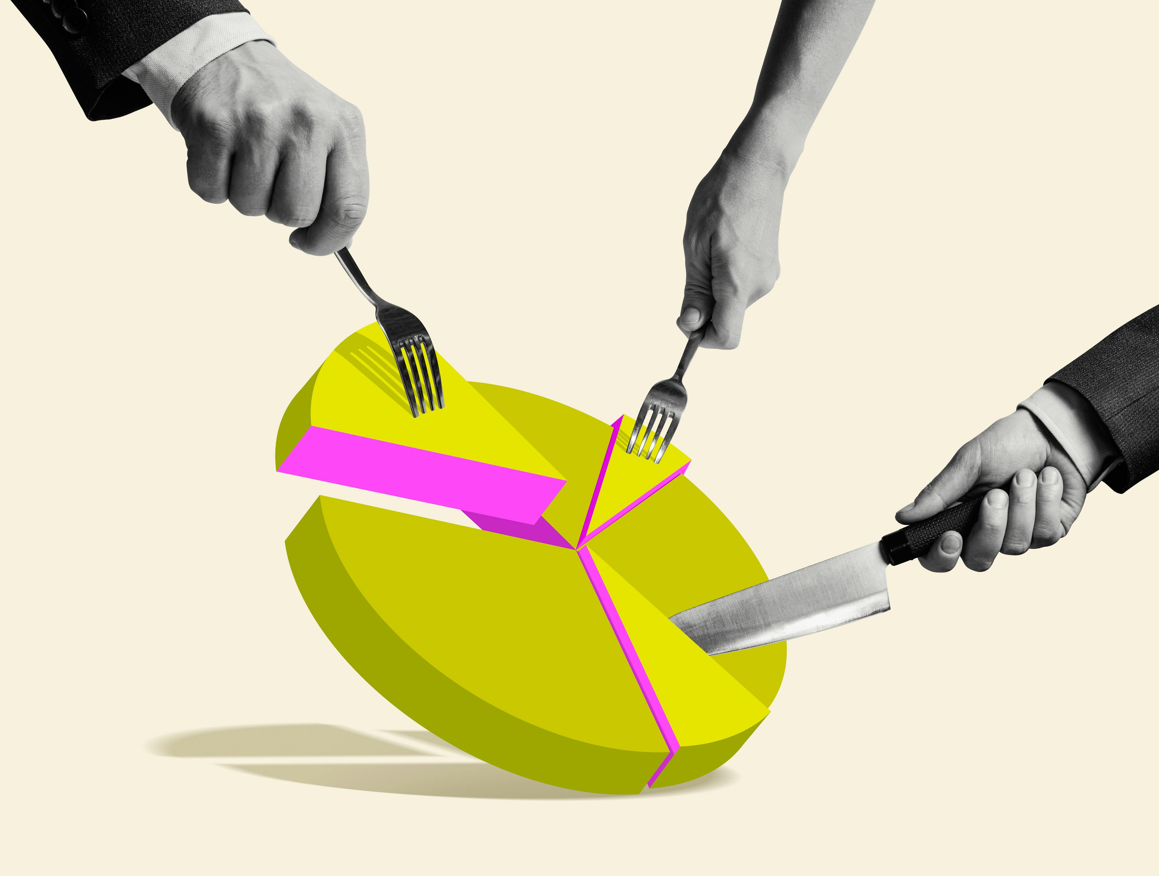 Investments and profit share. Concept.