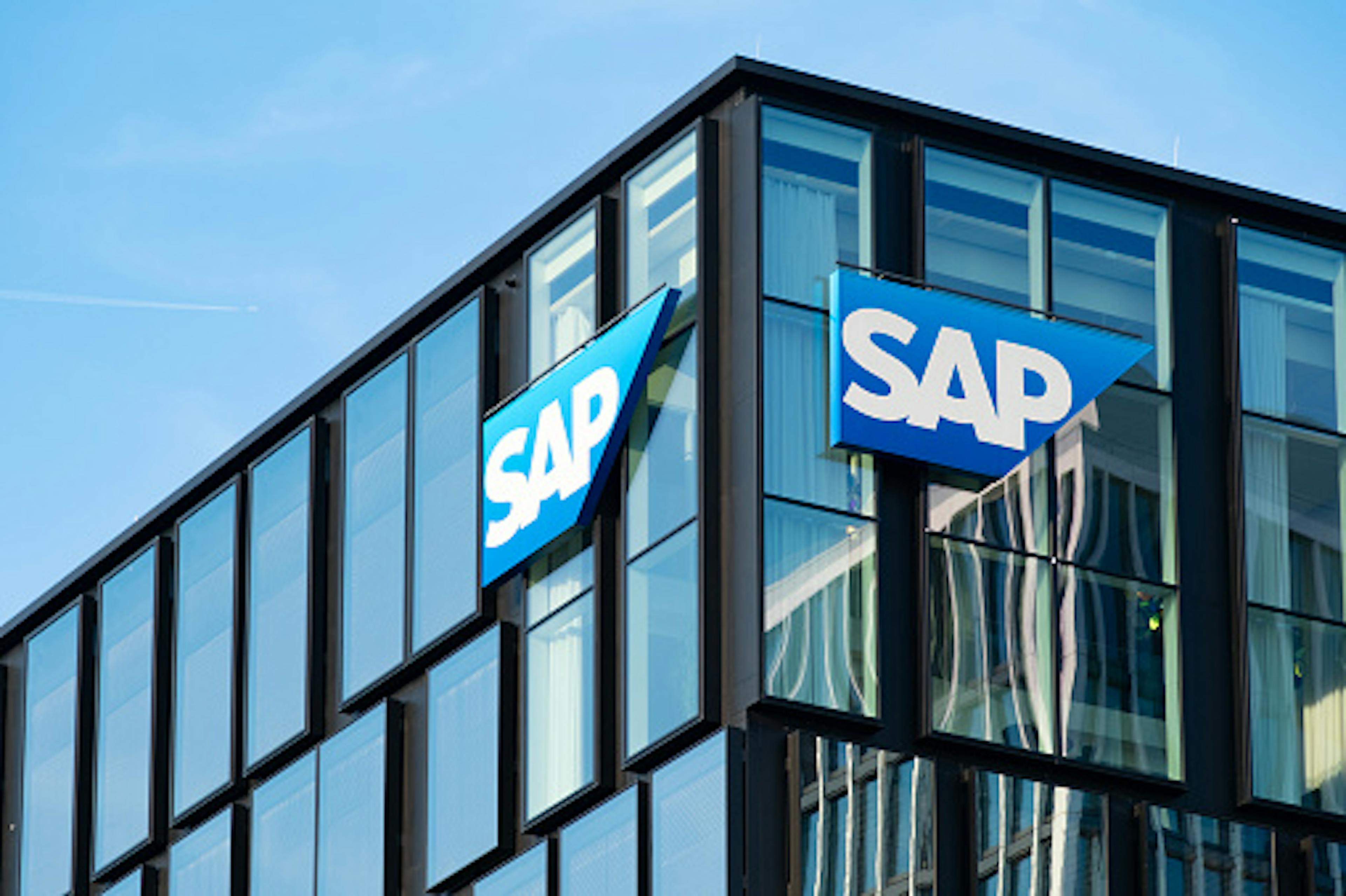 logo SAP SE enterprise software development, German multinational software company, International Business Expansion, sustainable development in Technology, Frankfurt, Germany - September 1, 2024