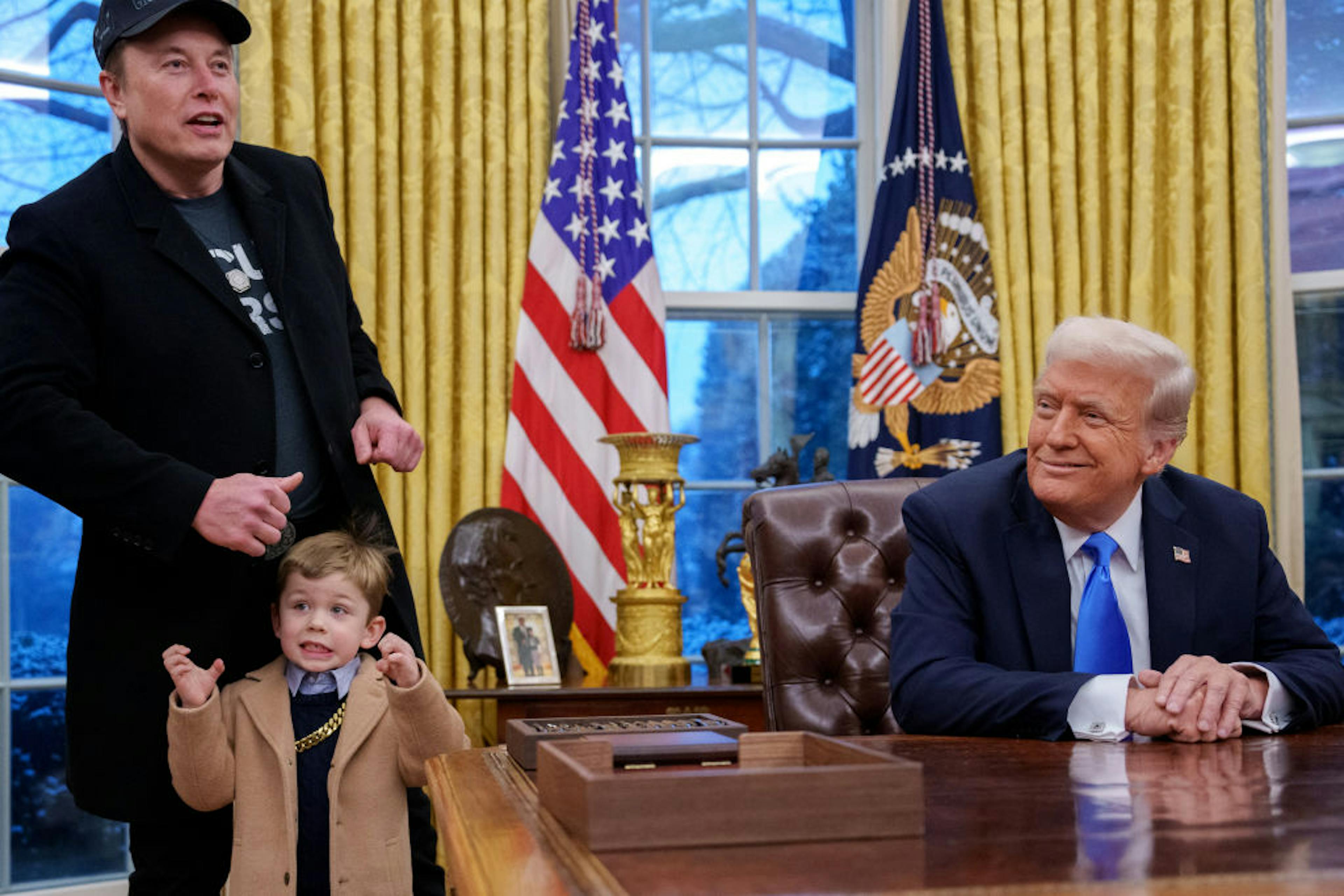 Elon Musk Joins President Trump For Signing Executive Orders In The Oval Office