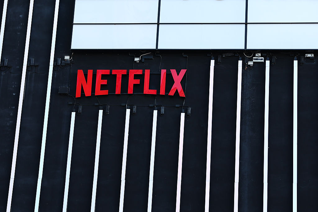 Netflix logo on building