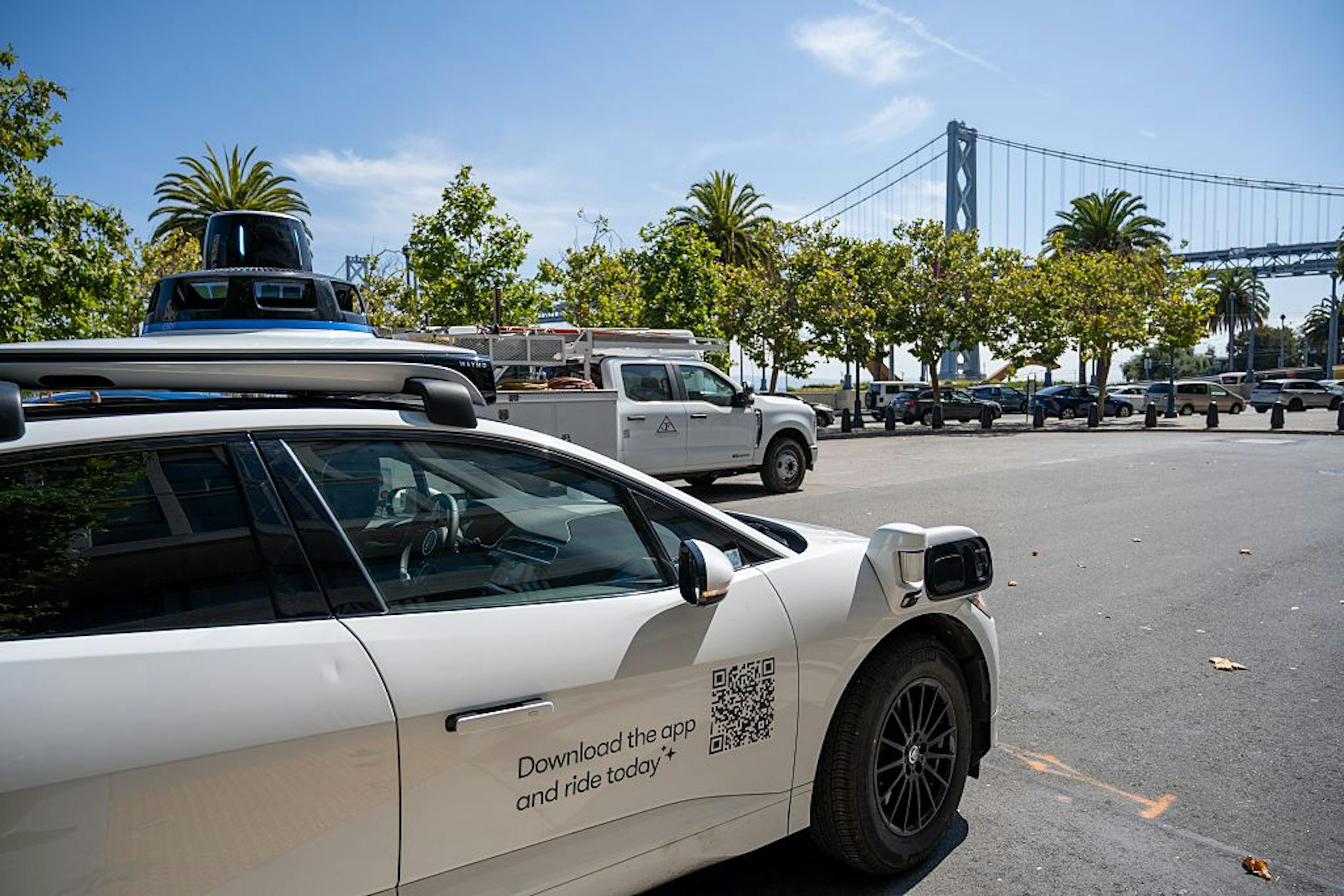 Waymo With Bay Bridge