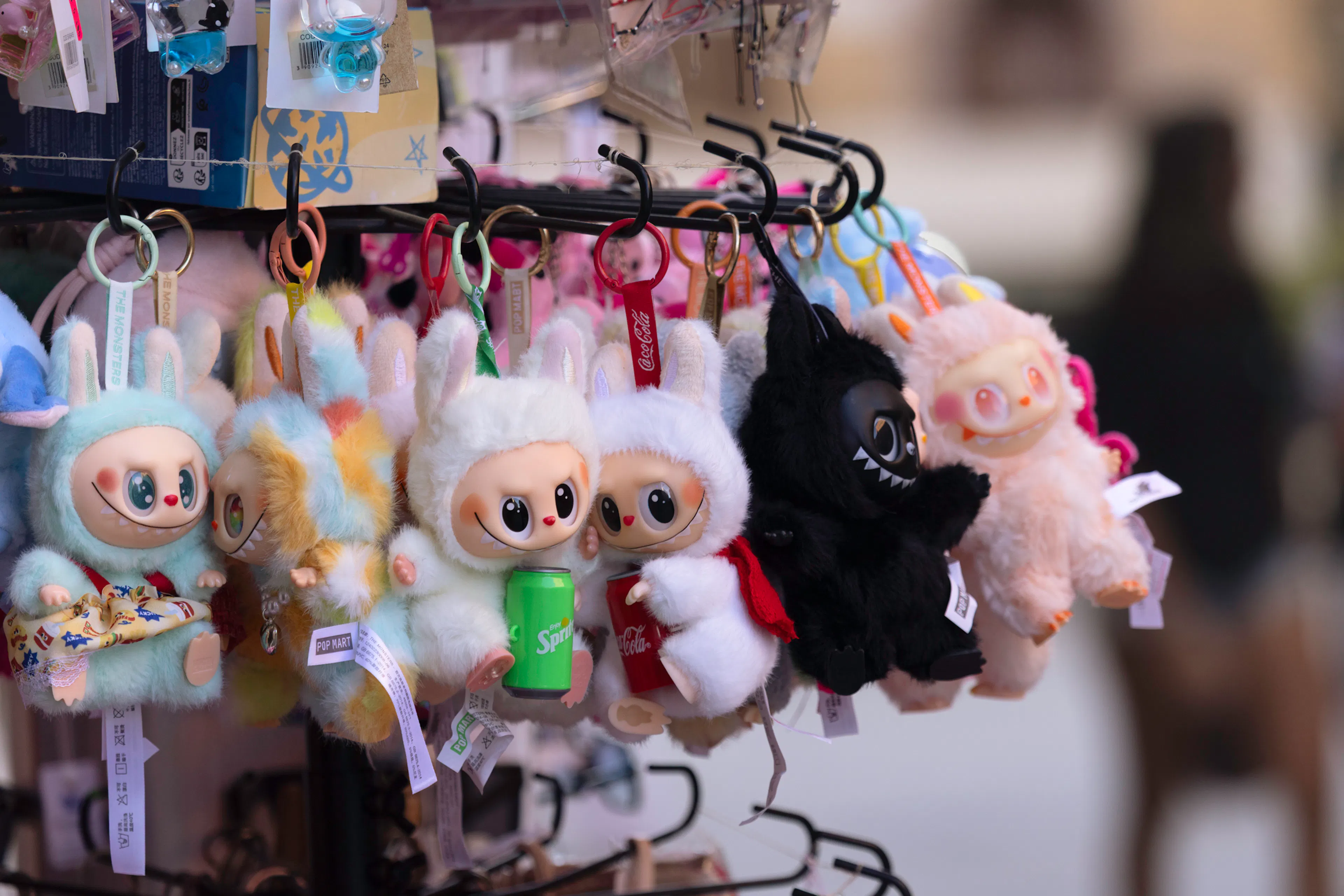 Labubu dolls at a souvenir store