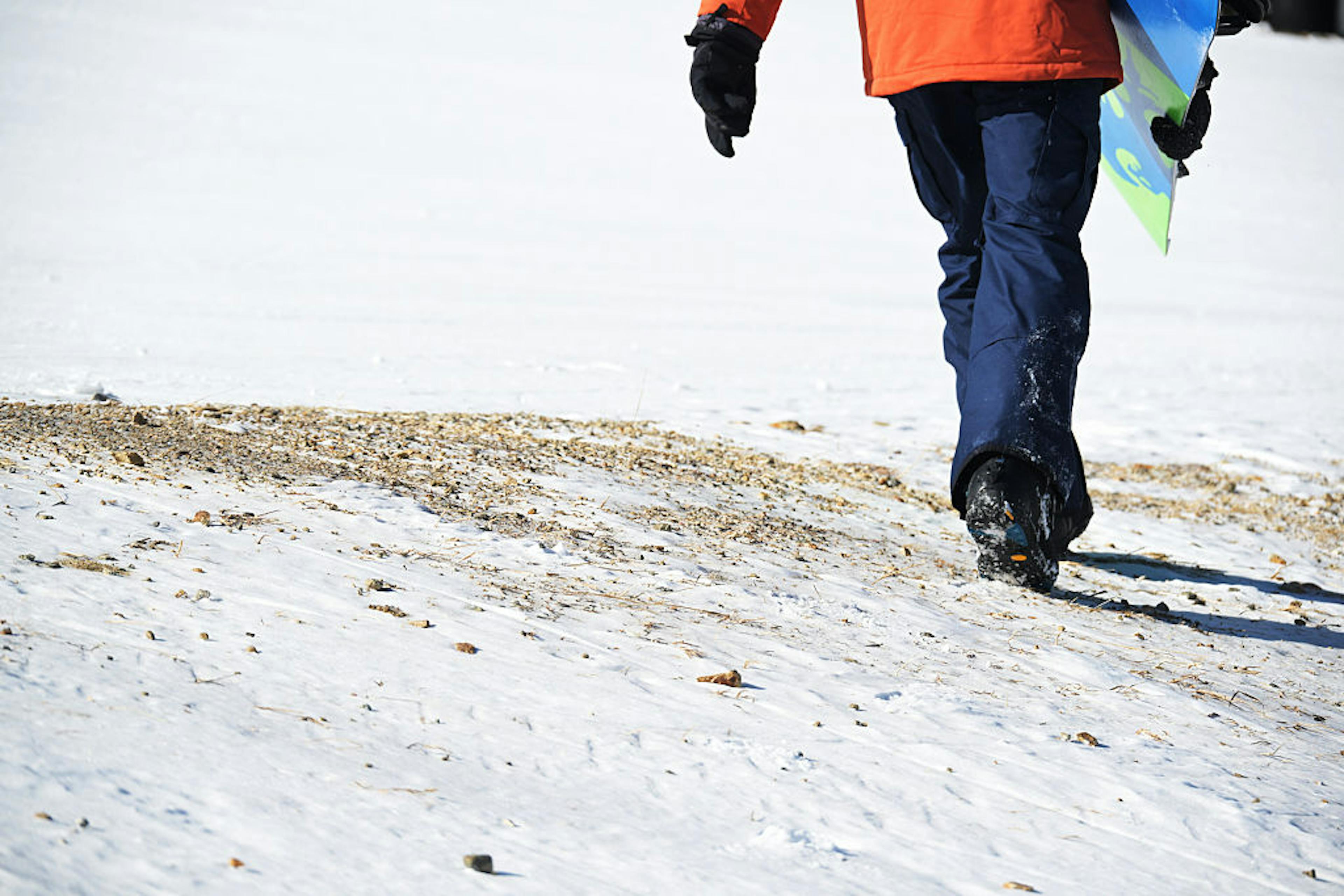 A snowboarder in Breckenridge