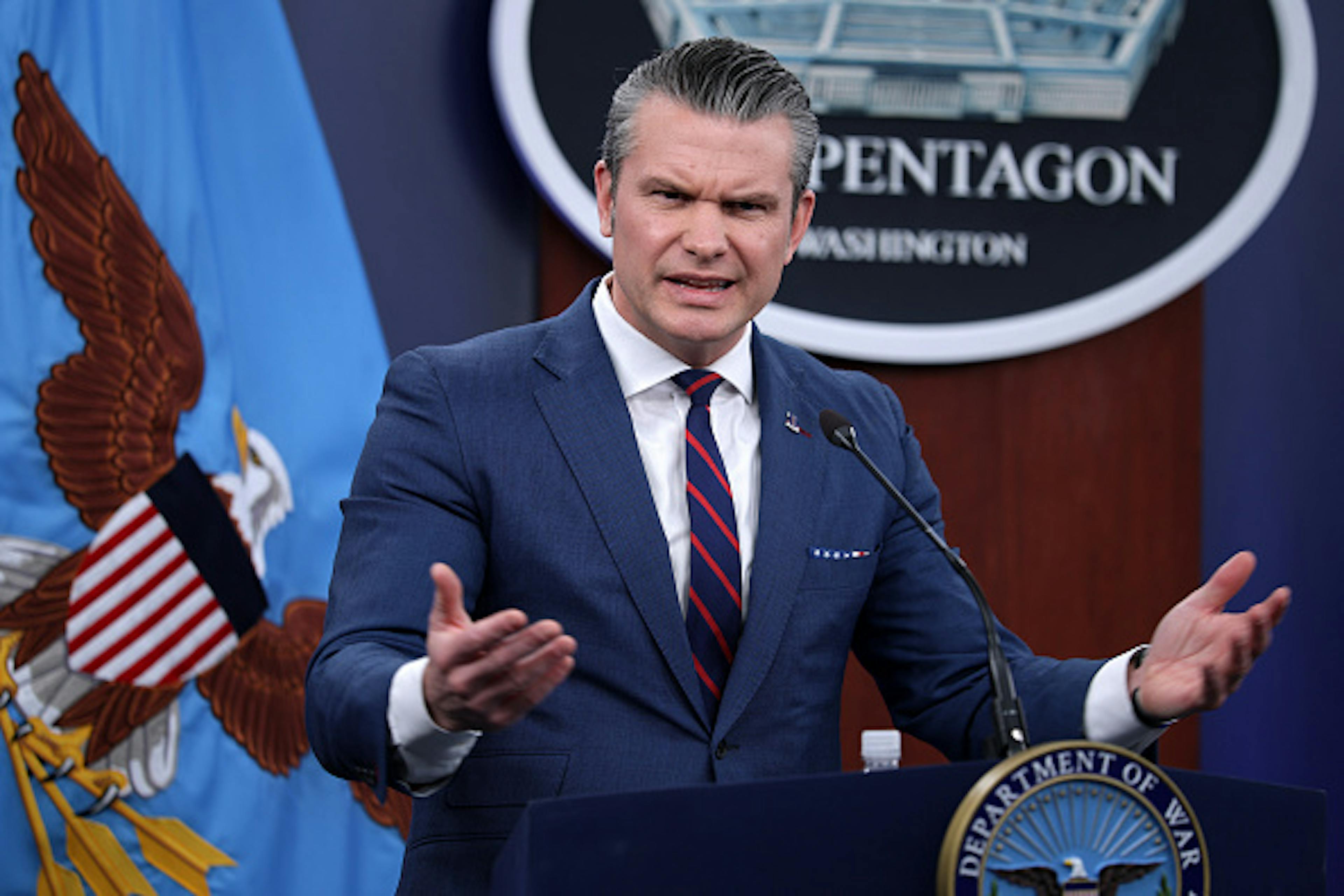 Secretary Hegseth And Chairman Caine Hold Pentagon Press Briefing On Iran Strikes