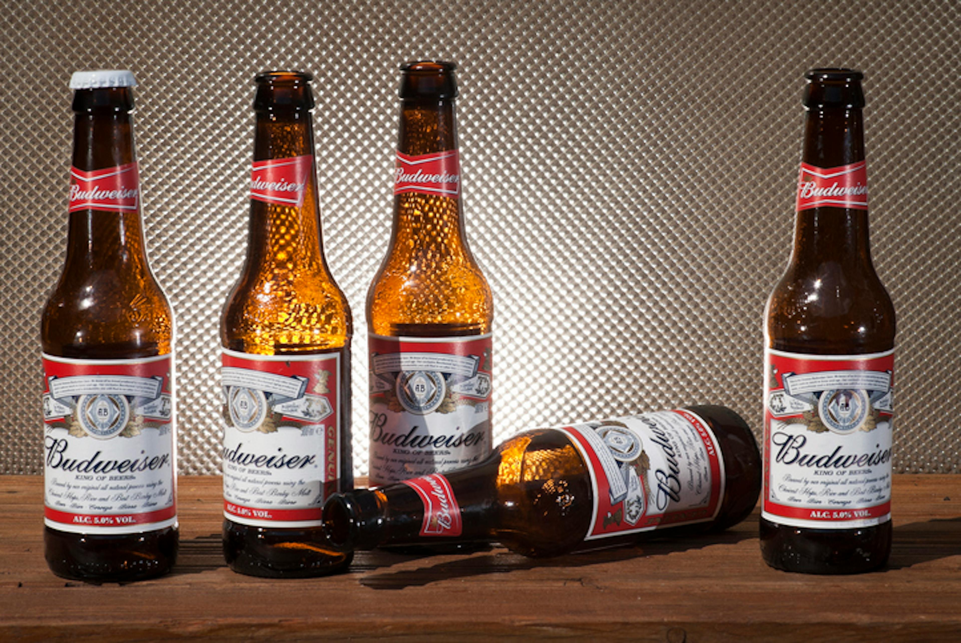 Bottles of Budweiser Beer