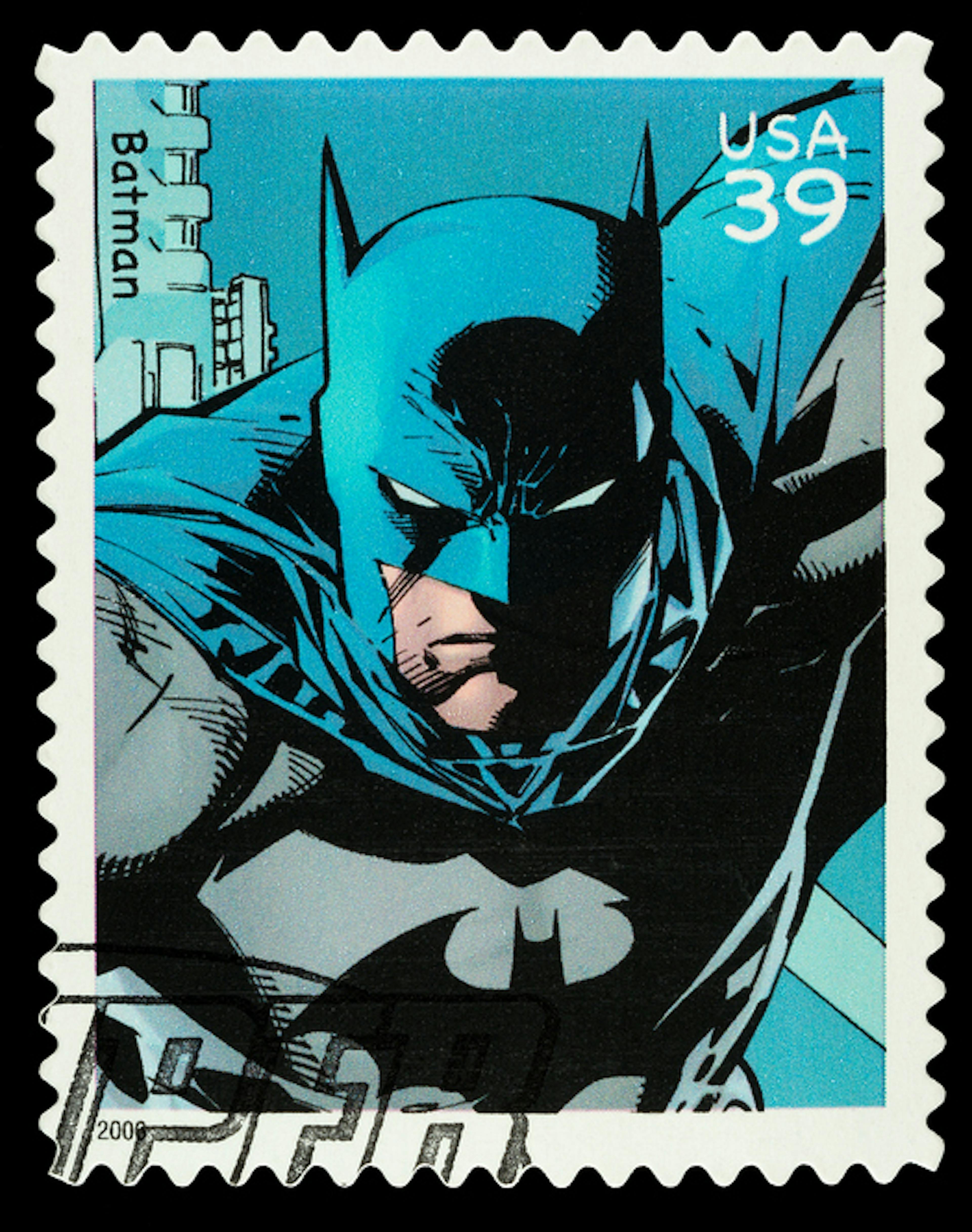 Batman Superhero Postage Stamp