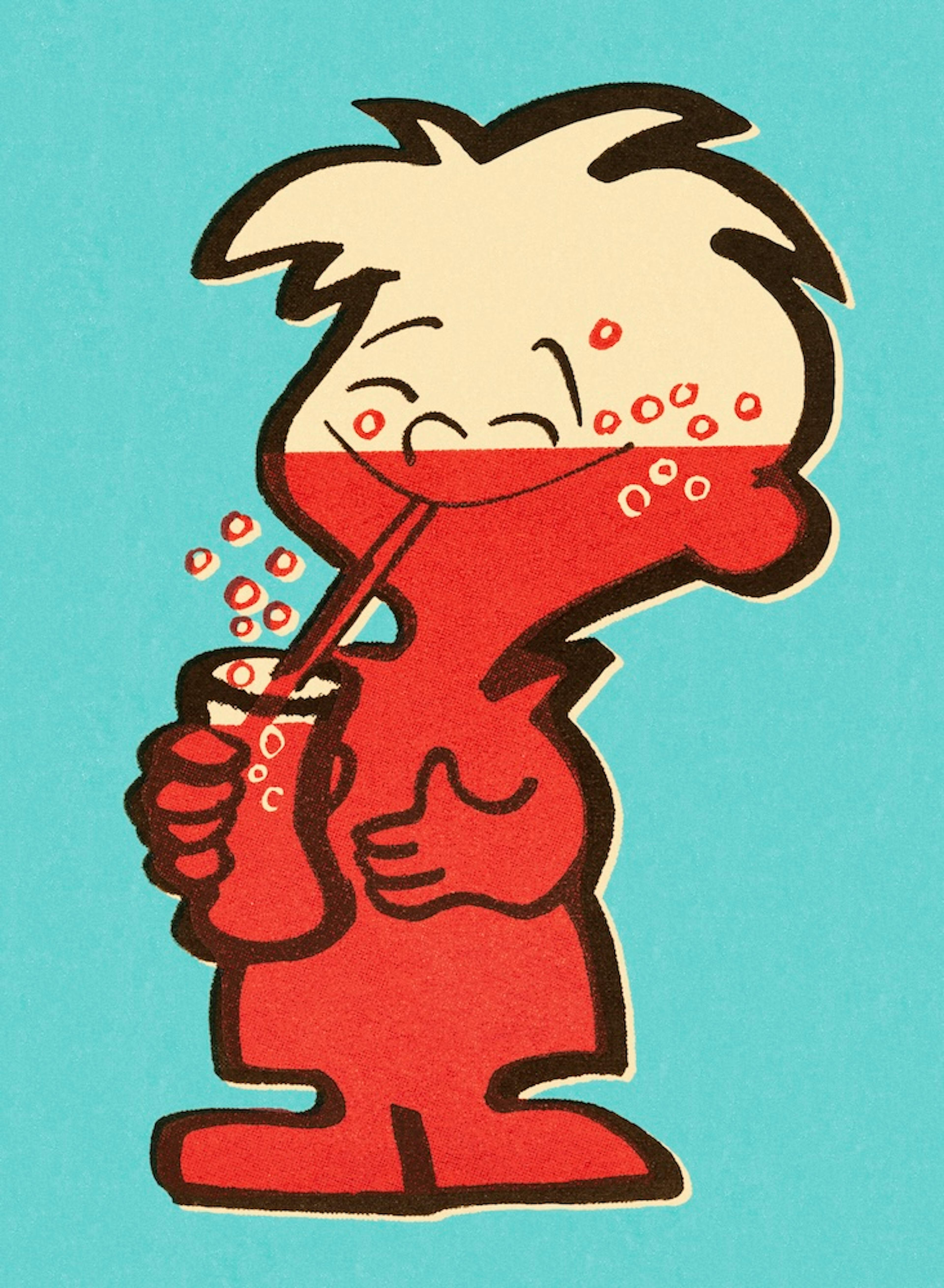 Boy Drinking Red Soda