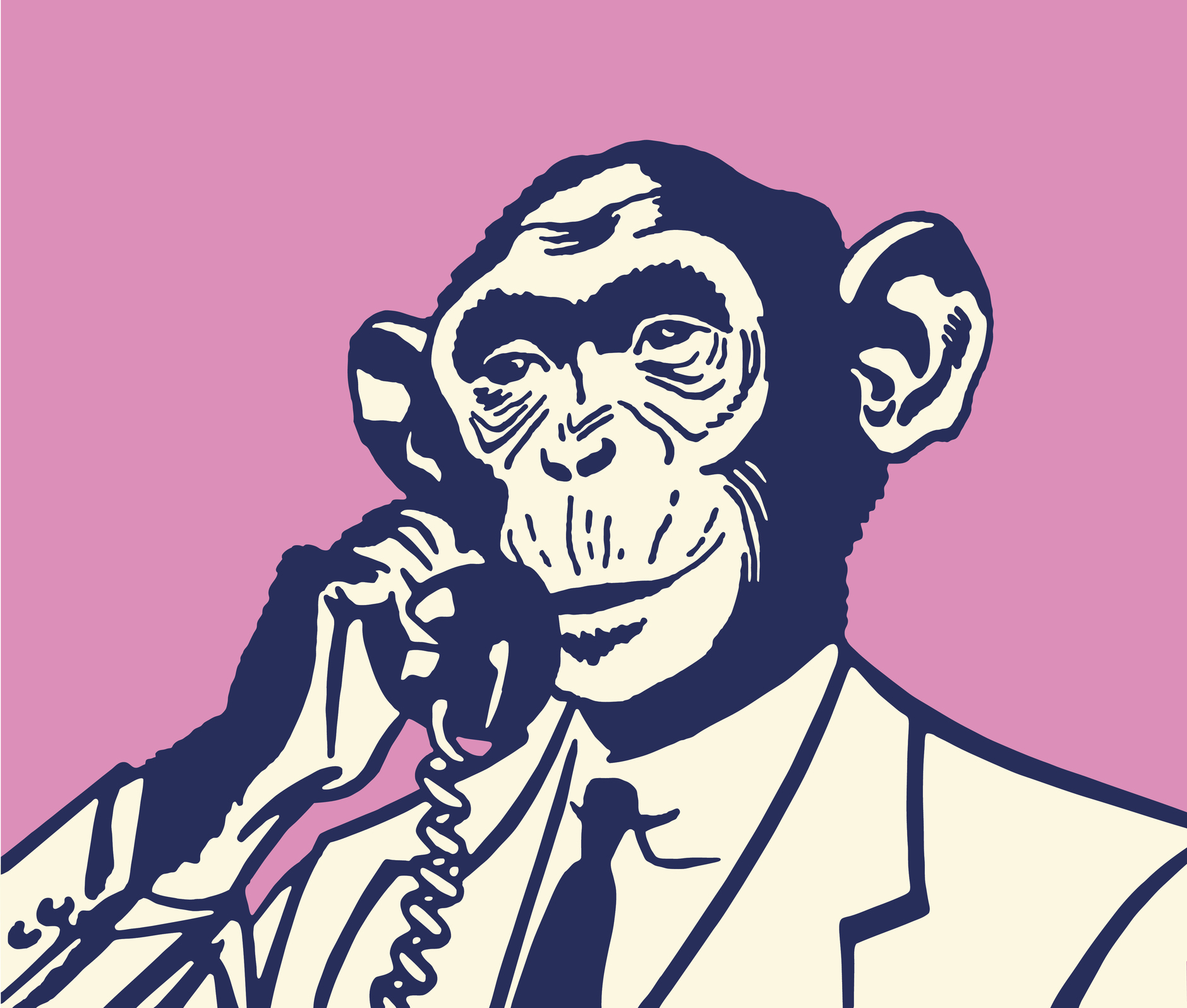 Pop art monkey on the phone 