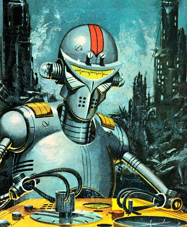 Robot Among City Ruins