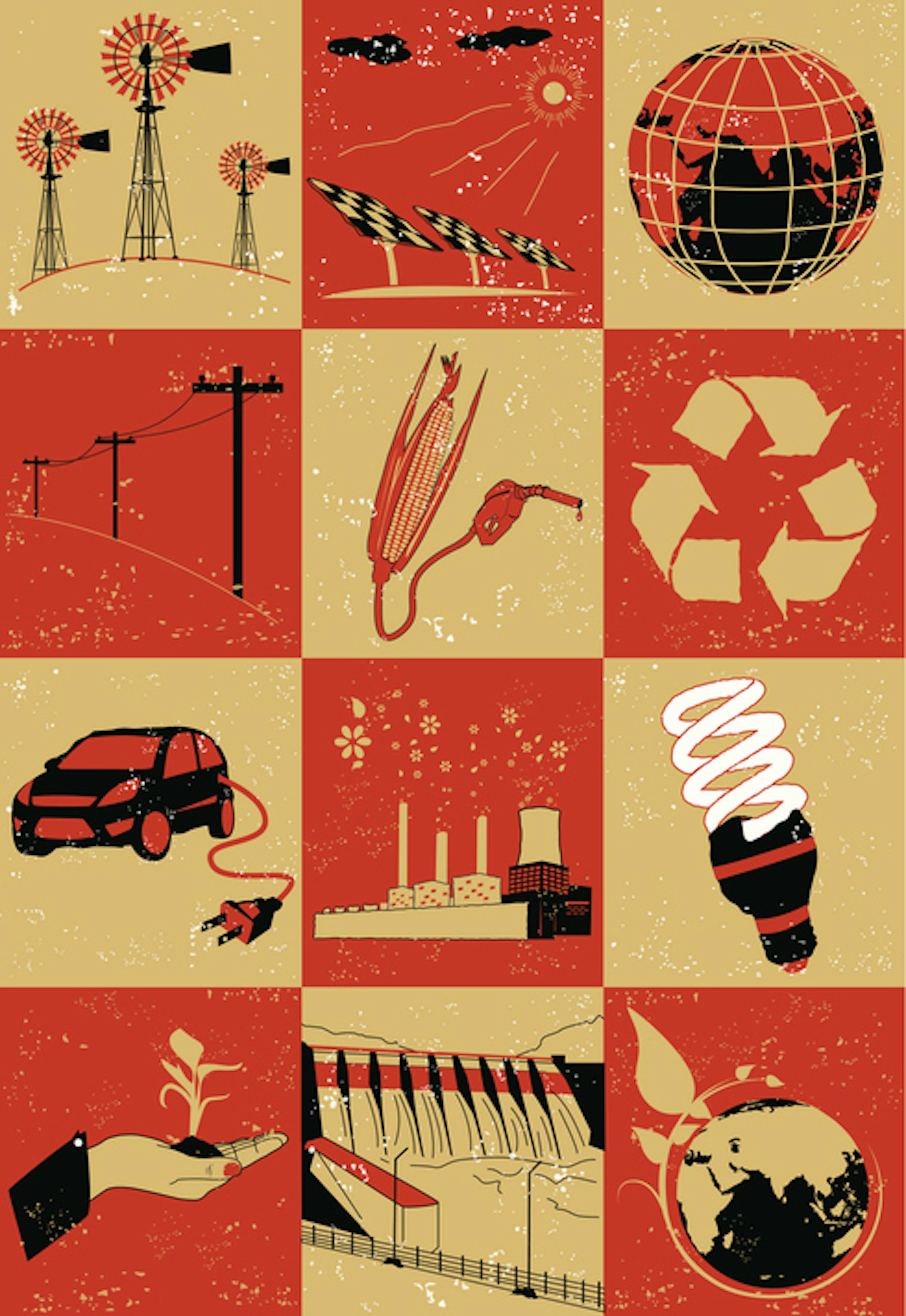 Collage of objects related to environment