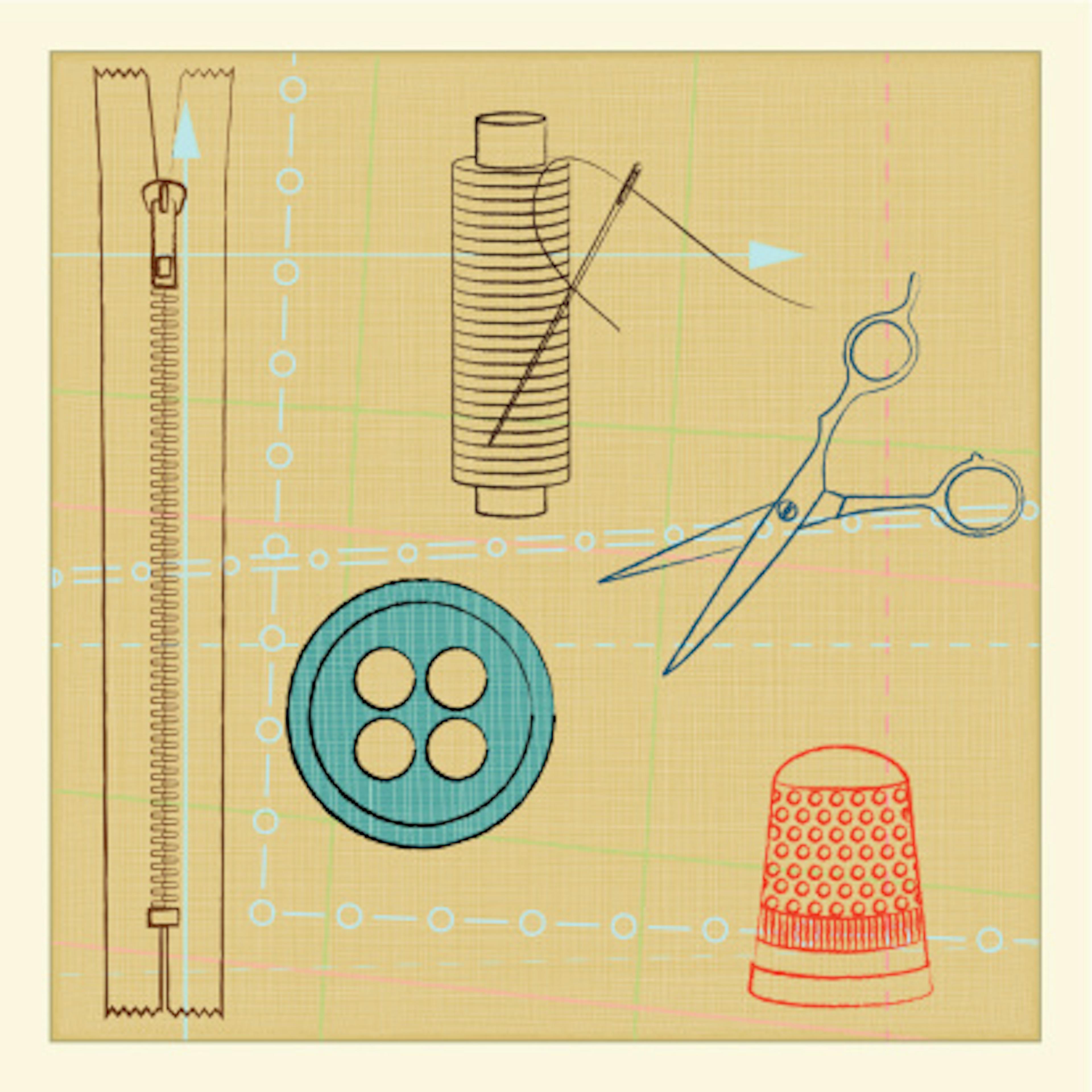 Vintage poster with tailoring elements