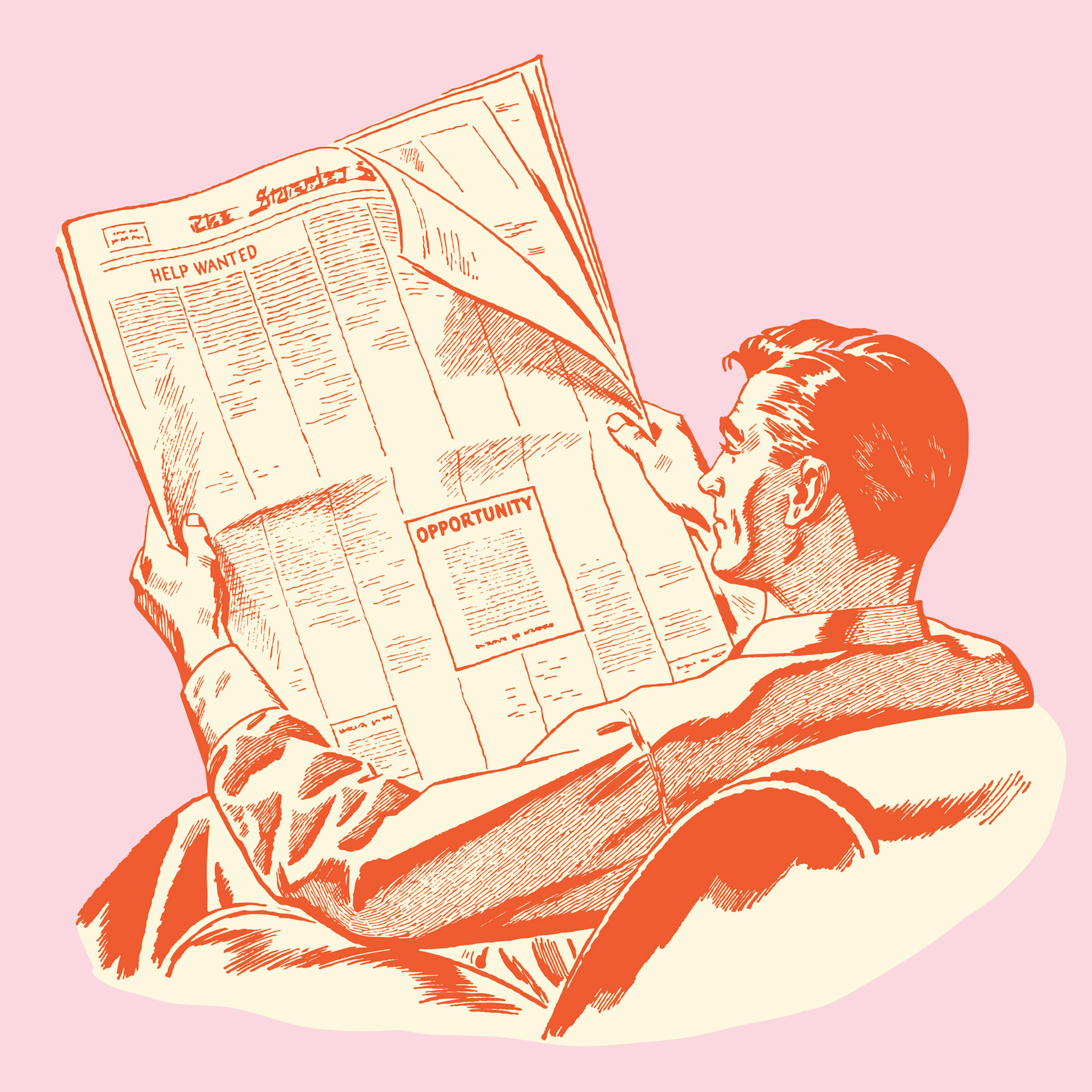 Man Reading Newspaper