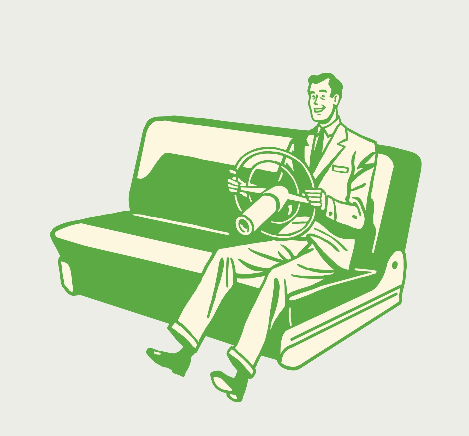 Man Driving in Car Seat