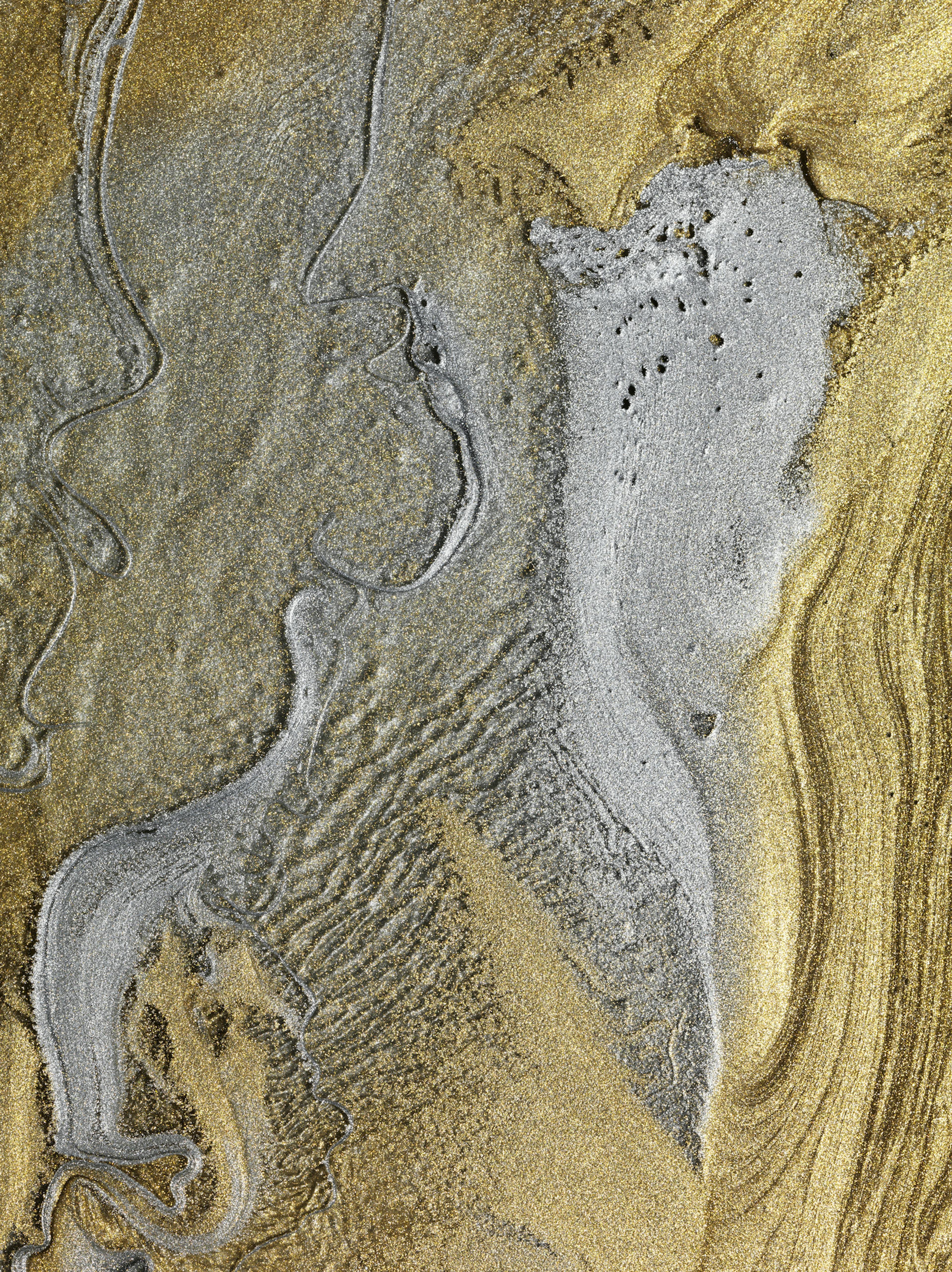 Gold and silver glitter paint