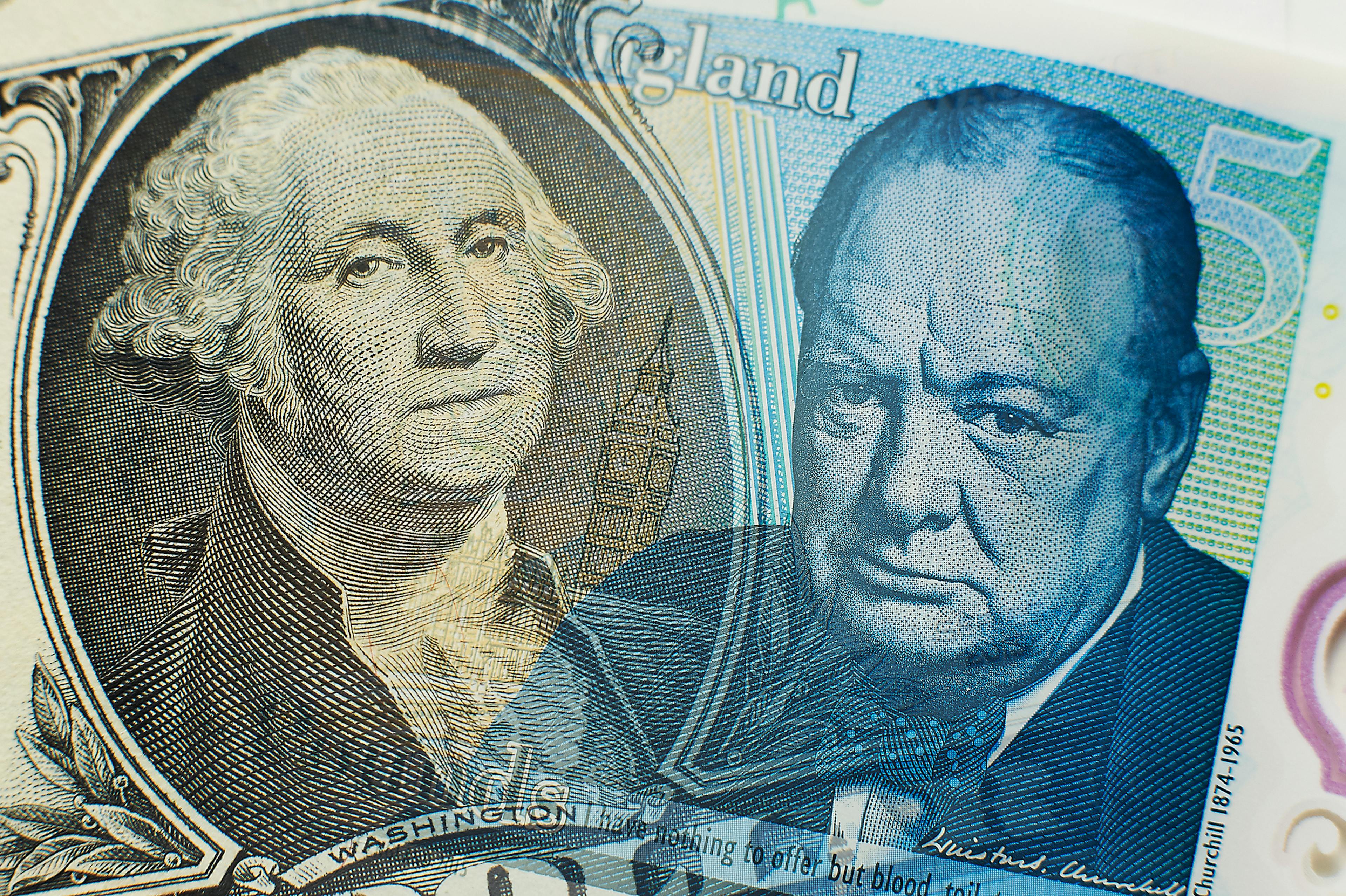 Dollar and Sterling close-up