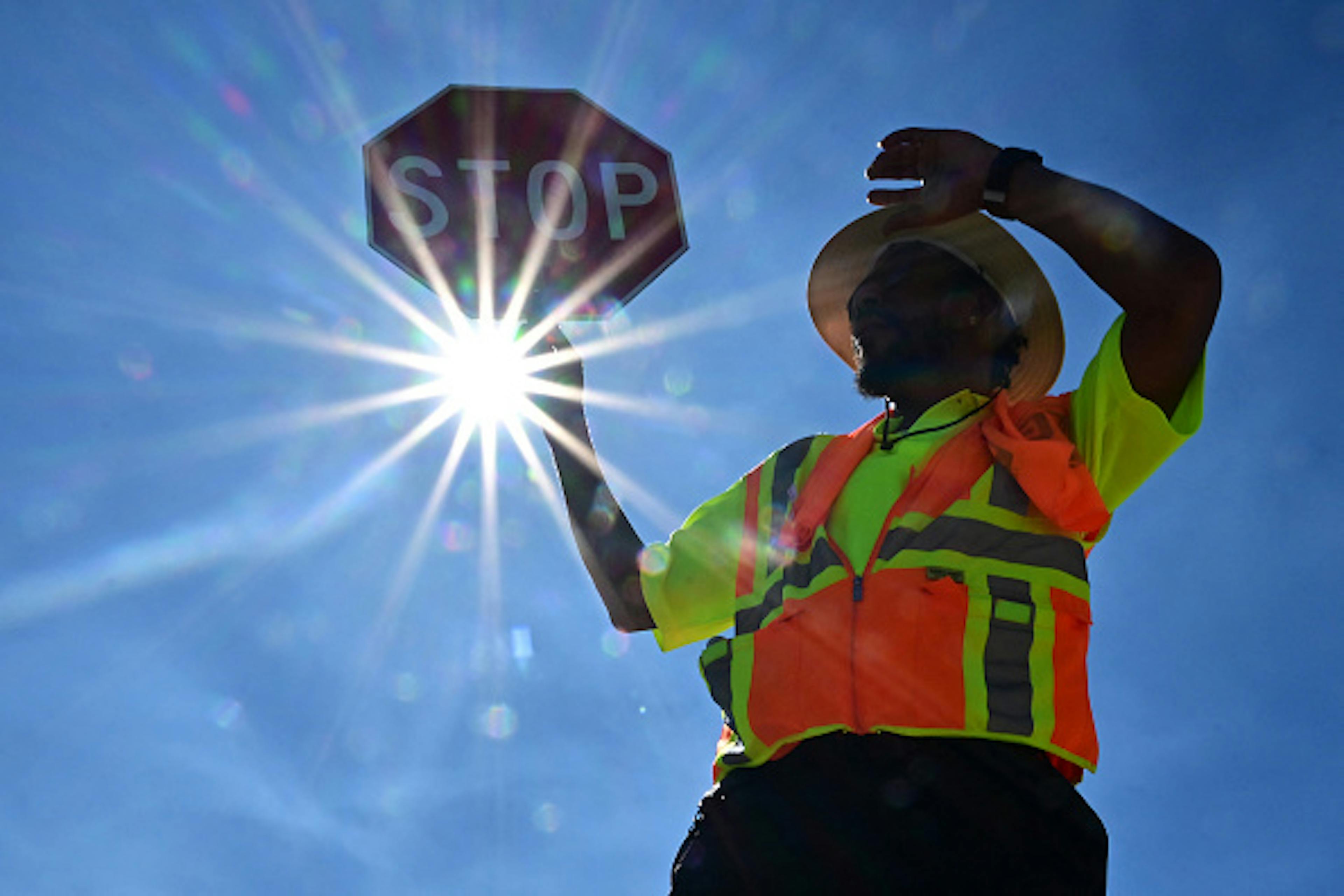Clockin’ in for a scorcher (Frederic J. Brown/Getty Images)