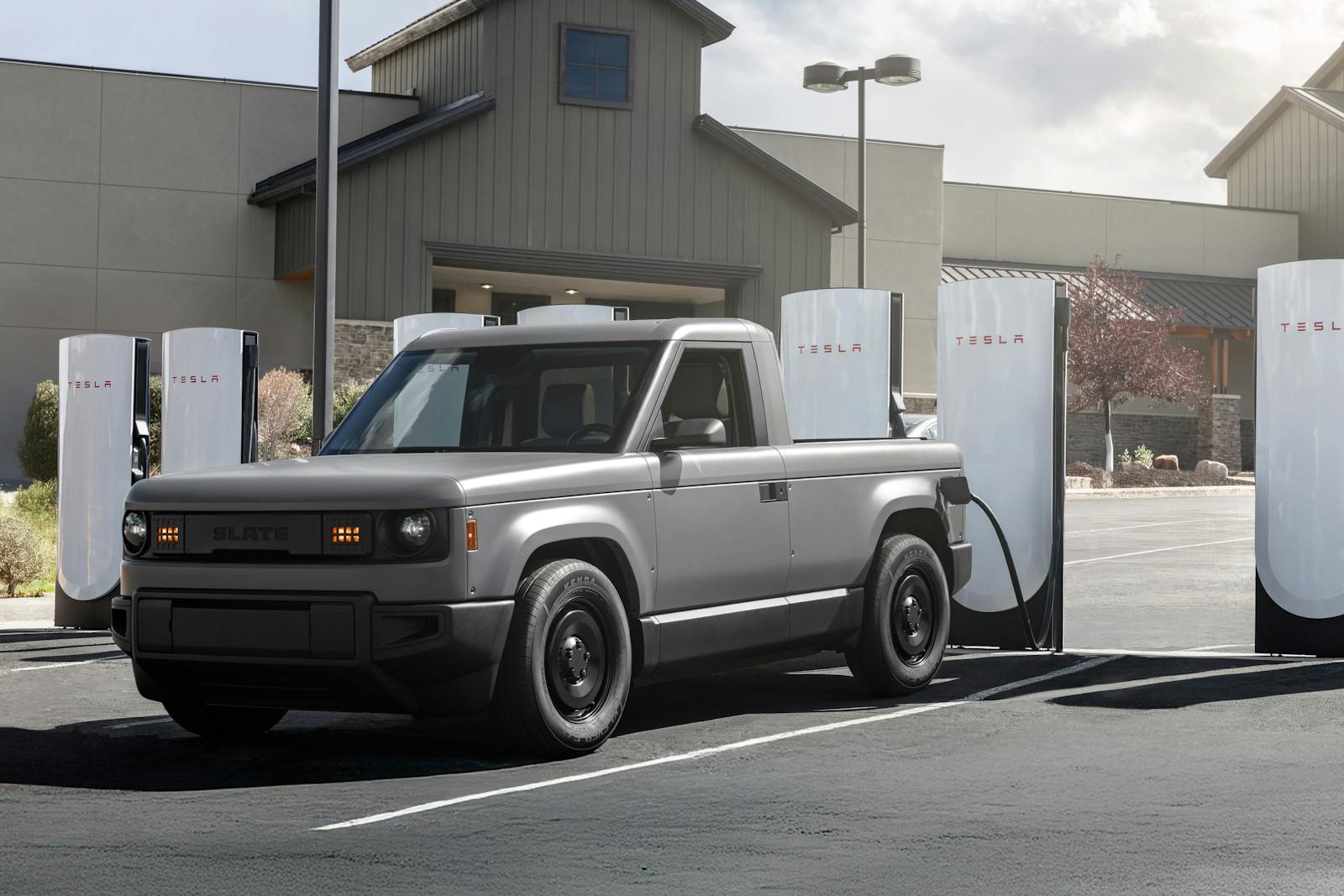 Slate trucks will use Yelp’s RepairPal network for service and Tesla’s Supercharger network thumbnail