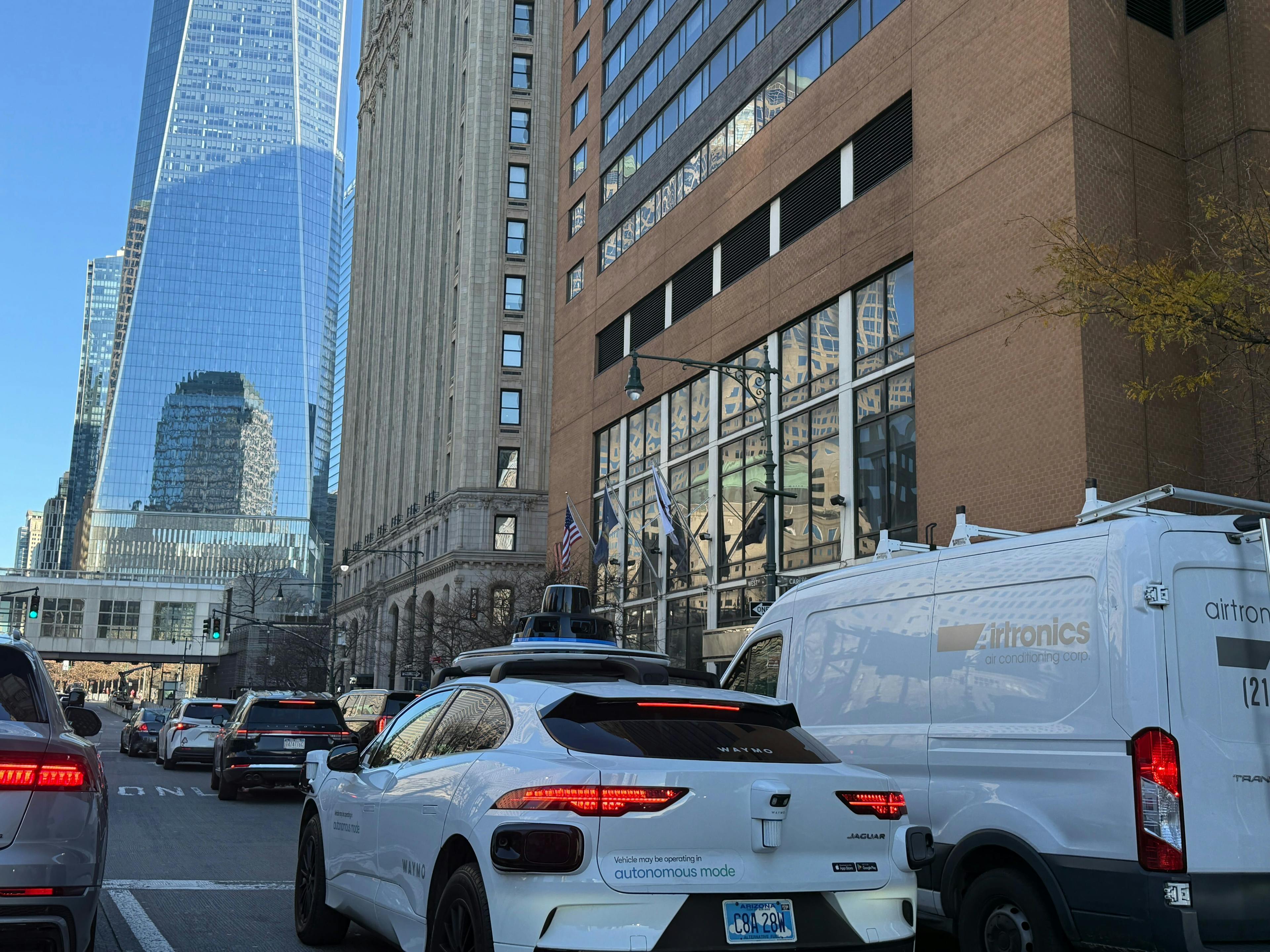 Google’s Waymo in NYC near Freedom Tower